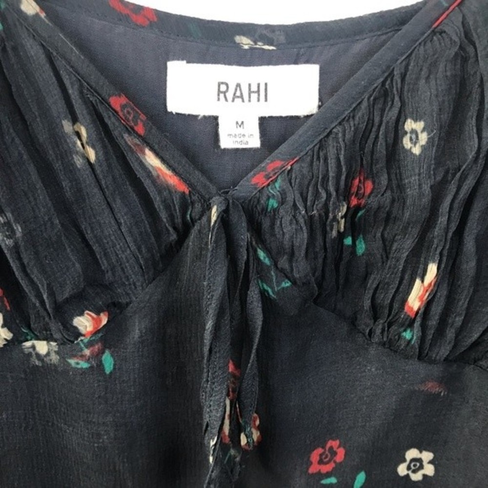 Rahi ditsy sweetheart Bohemian Boho Peasant Floral Print Festival mini dress M - Picture 7 of 9